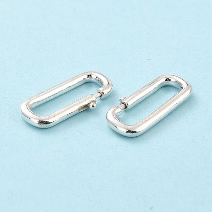 925 Sterling Silver Spring Ring Clasp, Rectangle