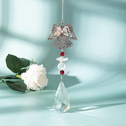 Стеклянные подвесные украшения в форме капли, с металлическим звеном ангела, подвесные садовые украшения в виде ловцов солнца