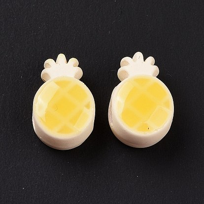 Perles en acrylique européens en caoutchouc, avec l'émail, Perles avec un grand trou   , ananas