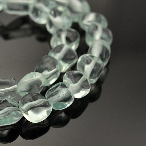 Perles en verre, pierre tombée, imitation quartz, 5~7x5~7mm, Trou: 1mm, environ 15.7 pouce