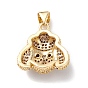 Brass Micro Pave Cubic Zirconia Pendants, Real 16K Gold Plated, Dog Charms