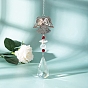 Décorations de pendentif en forme de larme de verre, avec lien ange en métal, décorations de jardin suspendues
