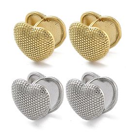 304 Stainless Steel Hoop Earrings, Heart