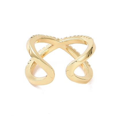 Открытое кольцо-манжета с кубическим цирконием крест-накрест, золотые латунные украшения для женщин