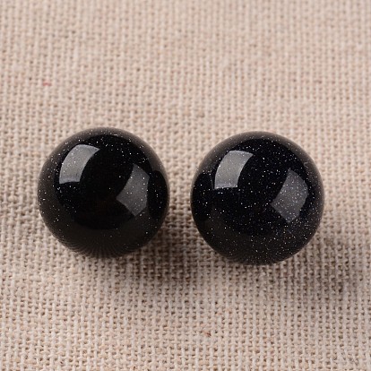 Synthetic Blue Goldstone Beads, Gemstone Sphere, Round, No Hole/Undrilled, 16mm