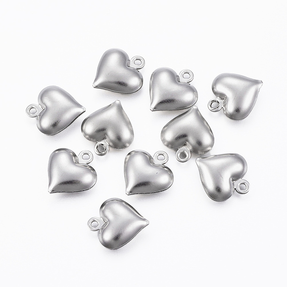 304 Stainless Steel Charms, Hollow Heart