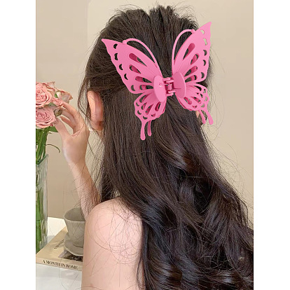 Pinces à cheveux à grandes griffes en plastique en forme de papillon creux, accessoires de cheveux pour femme fille