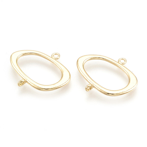 Brass Links Connectors, Real 18K Gold Plated, Ring