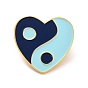 Heart with Yin Yang Pattern Enamel Pin, Lucky Alloy Enamel Brooch for Backpack Clothes, Golden