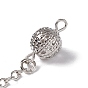 Gemstone Cone Dowsing Pendulum Pendants, with Chakra Gemstone Round Beads, Rack Plating Platinum Tone Brass Findings & Chains, Cadmium Free & Lead Free