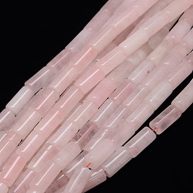 Pierre naturelle rose perles de quartz brins, colonne