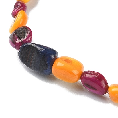 Bracelet extensible en perles de pépite de coquillage naturel teint pour femme