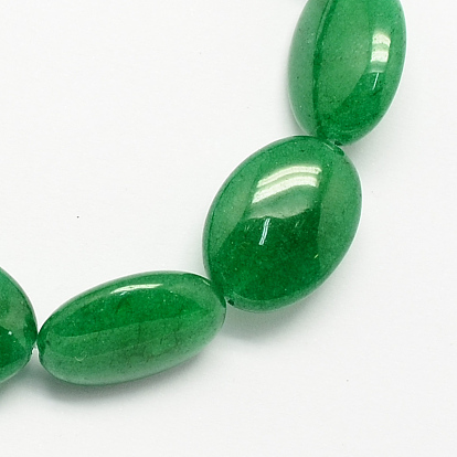 Plana oval de piedras preciosas perlas de teñido malasia naturales de piedra de jade hebras