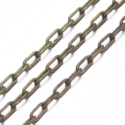 Brass Cable Chains, Unwelded, with Spool, Oval, Cadmium Free & Lead Free