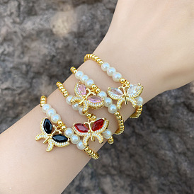 Butterfly Pearl Bracelet for Women, Minimalist and Elegant Fashion Jewelry