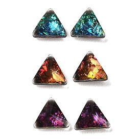 Resin Imitation Opal Cabochons, Single Face Faceted, Triangle