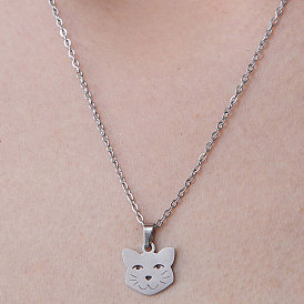 201 Stainless Steel Cat Pendant Necklace