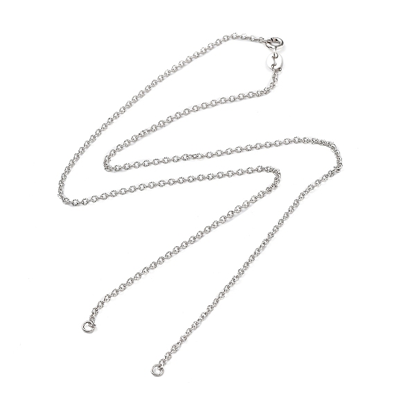 Fabrication de colliers en chaîne à maillons texturés en argent sterling plaqué rhodium, pour la fabrication de colliers prénom, avec fermoirs à ressort et tampon s