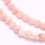 Rose naturel perles d'opale brins, facette, ronde