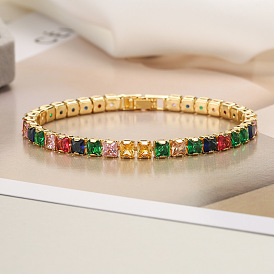 Bracelet chic en zircon coloré pour femme – bijou de luxe minimaliste avec un attrait haut de gamme