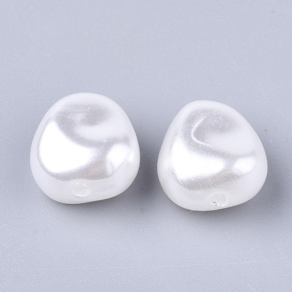 Cuentas de perlas de imitación de plástico abs ecológico, alto brillo, gota