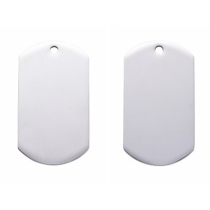304 Stainless Steel Big Pendants, Manual Polishing, Blank Stamping Tags, Oval