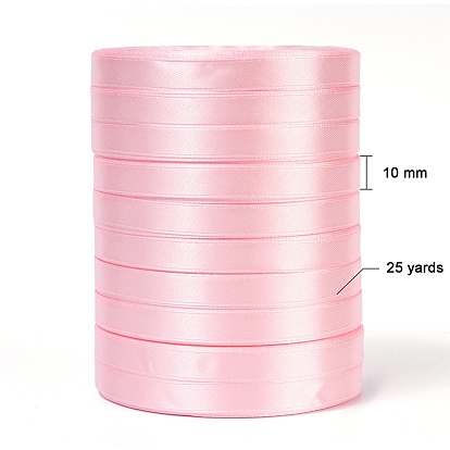 Single Face Satin Ribbon, Polyester Ribbon, Breast Cancer Pink Awareness Ribbon Making Materials, Valentines Day Gifts, Boxes Packages