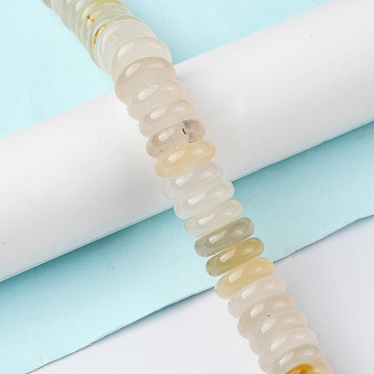 Natural White Agate Beads Strands, Disc