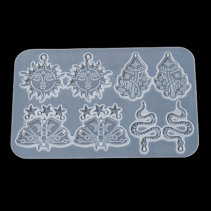 Silicone Pendant Molds, Resin Casting Molds, Sun/Moon/Snake/Butterfly