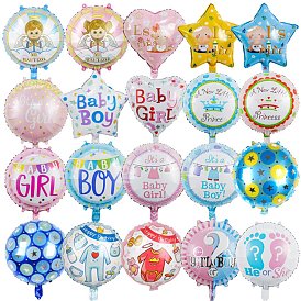 Aluminum Film Birthday Balloons, for Baby Shower Blessing, Infant Baptism