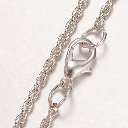 El collar de hierro, cadena de la cuerda, con la aleación de cierre de langosta, 24.8 pulgada