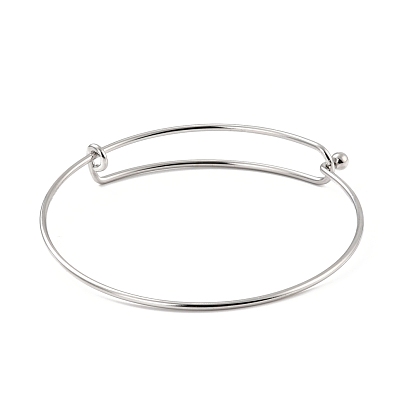 304 Stainless Steel Expandable Bangle for Girl Women, Adjustable Wire Blank Bangle