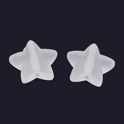 Transparent Frosted Acrylic  Beads, Star