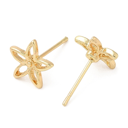 Hollow Flower Alloy Stud Earrings for Women, with 304 Stainless Steel Steel Pin, Cadmium Free & Lead Free