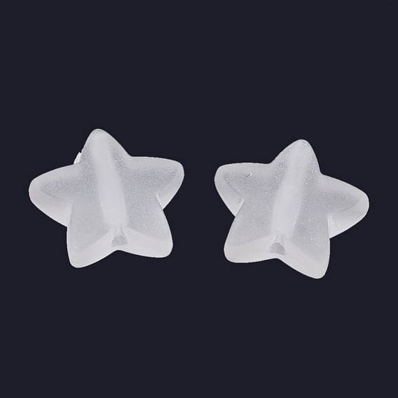 Perles acryliques transparents dépoli, étoiles