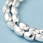 Electroplated Synthetic Magnetic Hematite Beads Strands, Twist Oval