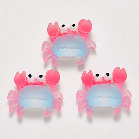 Translucent Frosted Resin Cabochons, Crab