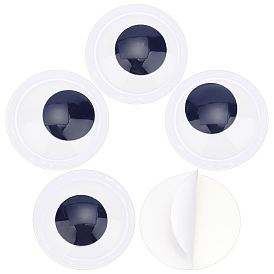 Gorgecraft 4 paire de cabochons d'yeux écarquillés noirs et blancs, avec auto-adhésif, bricolage scrapbooking artisanat jouet accessoires