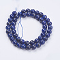 Lapislázuli natural (pegamento de color relleno) cordones de perlas, teñido, aa grado, rondo