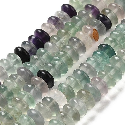 Natural Fluorite Beads Strands, Saucer Beads, Rondelle