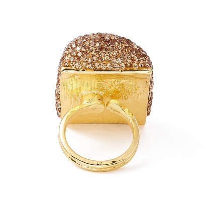 Прямоугольное кольцо-манжета с натуральным жемчугом и стразами, массивное кольцо из сплава для женщин