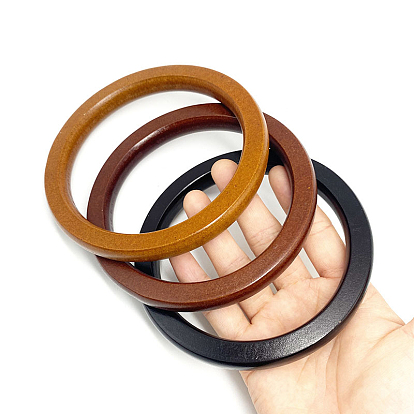 Asa de bolsa de madera, en forma de anillo, accesorios de reemplazo de bolsa