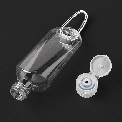50ml Portable PETG Travel Bottles with Keychain, Leakproof Squeeze Bottles with Flip Caps