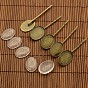 25x18mm Oval Dome Clear Glass Cover & Antique Bronze Iron Hair Bobby Pin Setting Base Sets DIY Hair Jewelry
