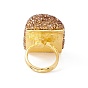 Прямоугольное кольцо-манжета с натуральным жемчугом и стразами, массивное кольцо из сплава для женщин