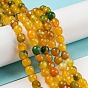 Natural Agate Beads Strands, Dyed, Round, Faceted