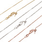Латунные кабельные цепи ожерелья, долговечный, с застежками в форме когтей лобстера и стопорными бусинами