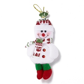 Non Woven Fabric Christmas Pendant Decorations, with Plastic Eyes, Snowman