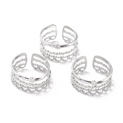 Revestimiento iónico (ip) 304 anillos para los dedos de acero inoxidable, anillos del manguito, larga duración plateado, estrella