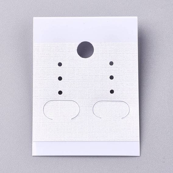 Cartes d'affichage de bijoux en plastique, pour accrocher l'affichage de boucle d'oreille, rectangle